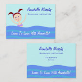 水泳のインストラクターかコーチ 名刺 (正面/裏面)