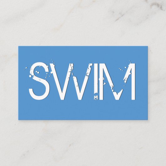 水泳のインストラクターのグランジなスタイルV64Jの青 名刺 (正面)