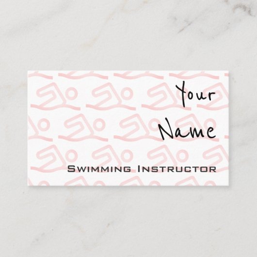 水泳のインストラクターの名刺を"エコーします" 名刺 (正面)