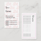 水泳のインストラクターの正札を"エコーします" 名刺 (正面/裏面)