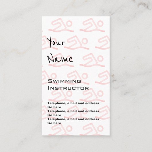 水泳のインストラクターの正札を"エコーします" 名刺 (正面)