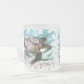 水泳のカメのマグ フロストグラスマグカップ (正面左)