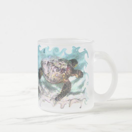 水泳のカメのマグ フロストグラスマグカップ (右)