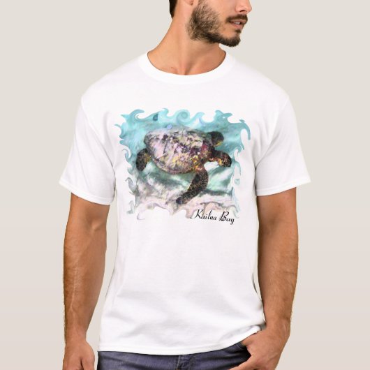 水泳のカメのワイシャツ- Kailua湾 Tシャツ (正面)