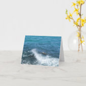 水泳のカメのnotecard (中ブランク) カード (黄色い花)