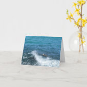 水泳のカメのnotecard (勇気付けられる) カード (黄色い花)