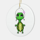 水泳のカメ セラミックオーナメント (左)