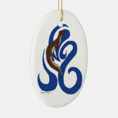 水泳のカワウソのオーナメント セラミックオーナメント (右)