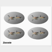 水泳のガチョウのステッカー 楕円形シール (シート)