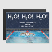 水泳のクリスマスホリデーギフトカード (正面/裏面)