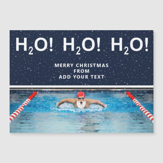 水泳のクリスマスホリデーギフトカード (正面)