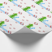 水泳のクリスマス ラッピングペーパー (角)