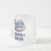 水泳のコーチのギフト フロストグラスマグカップ (正面左)