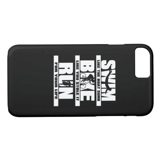 水泳のバイクの操業トライアスロンのランナーのサイクリングの泳ぐ人 Case-Mate iPhoneケース (裏面(横))