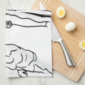 水泳のバイクの操業トライアスロンの女性 キッチンタオル (四つ折り)