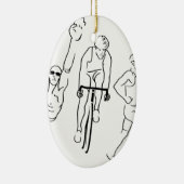 水泳のバイクの操業トライアスロン セラミックオーナメント (右)