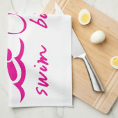 水泳のバイクは三女の子を走ります キッチンタオル (四つ折り)