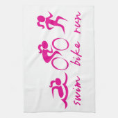 水泳のバイクは三女の子を走ります キッチンタオル (縦)