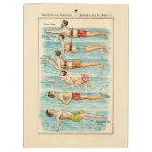 水泳のレッスンヴィンテージの図表 クリップボード (裏面)