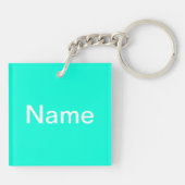 水泳のロゴのアクリルのKeychain w/Nameのターコイズ キーホルダー (裏面)