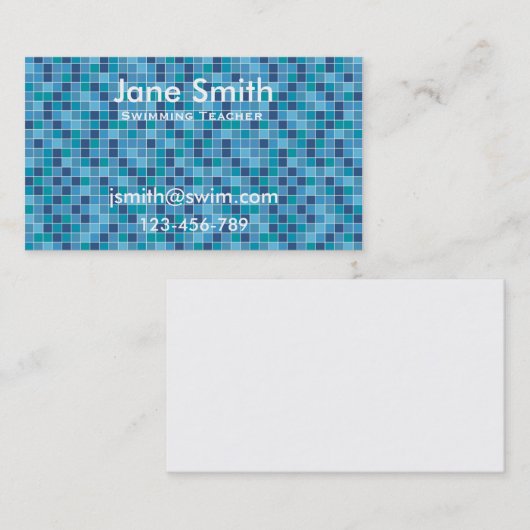 水泳の先生、水泳のコーチ、水泳のインストラクター 名刺 (正面/裏面)