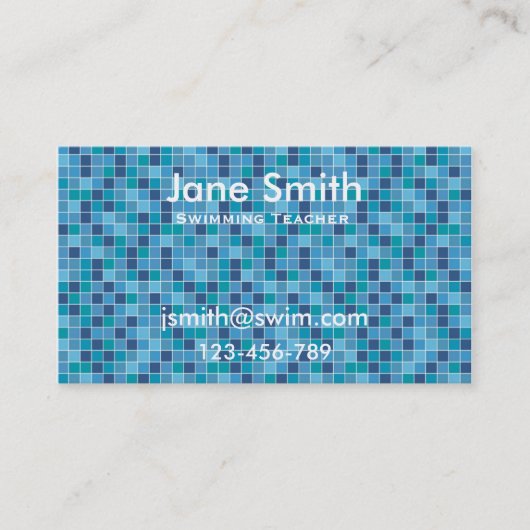 水泳の先生、水泳のコーチ、水泳のインストラクター 名刺 (正面)