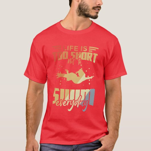水泳の名言 楽しい Tシャツ (正面)