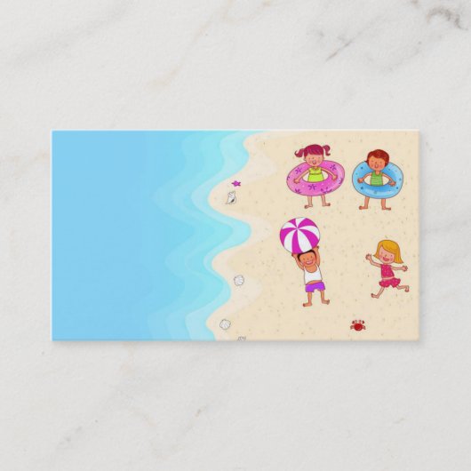 水泳の子供のためのかわいく素晴らしく美しいテンプレート 名刺 (正面)