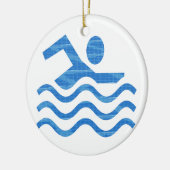 水泳の成功-熱い時のクールな心 セラミックオーナメント (左)