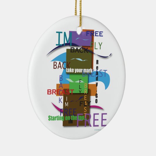 水泳の混乱は陶磁器のオーナメントを言い表わします セラミックオーナメント (右)