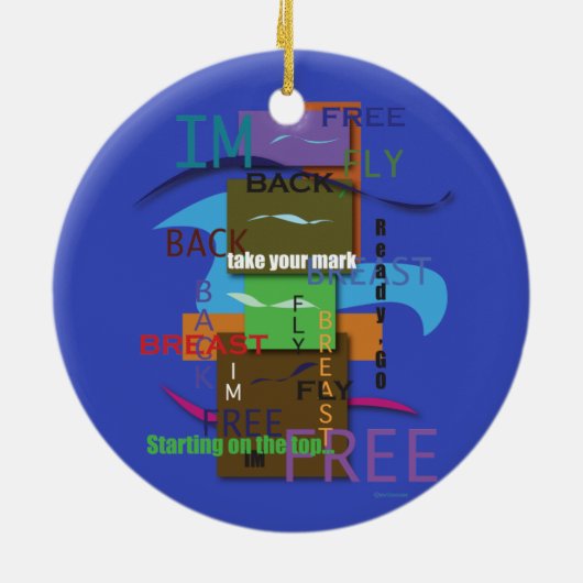 水泳の混乱は陶磁器のオーナメントを言い表わします セラミックオーナメント (裏面)