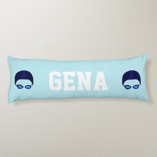 水泳の生命パーソナライズな水泳の抱き枕 ボディピロー (裏面)