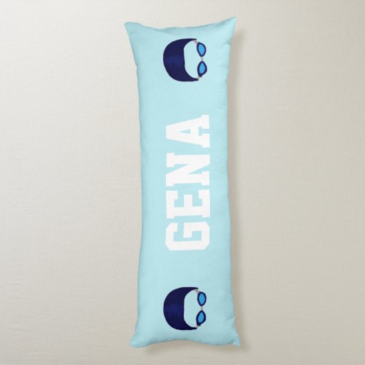 水泳の生命パーソナライズな水泳の抱き枕 ボディピロー (裏面 (縦))