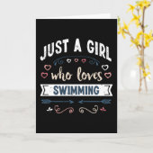 水泳の贈り物を愛する女おもしろいの子 カード (黄色い花)