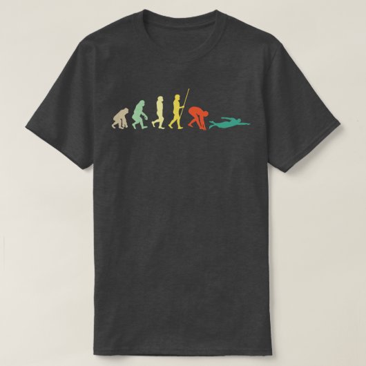水泳の進化 Tシャツ (デザイン正面)