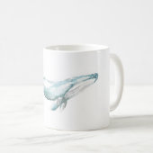 水泳の遠くにな水彩画のクジラのマグ コーヒーマグカップ (正面右)
