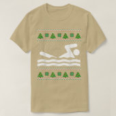 水泳の醜いクリスマスセーター Tシャツ (デザイン正面)