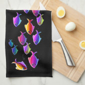 水泳の魚 キッチンタオル (四つ折り)