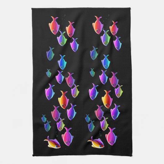 水泳の魚 キッチンタオル (縦)