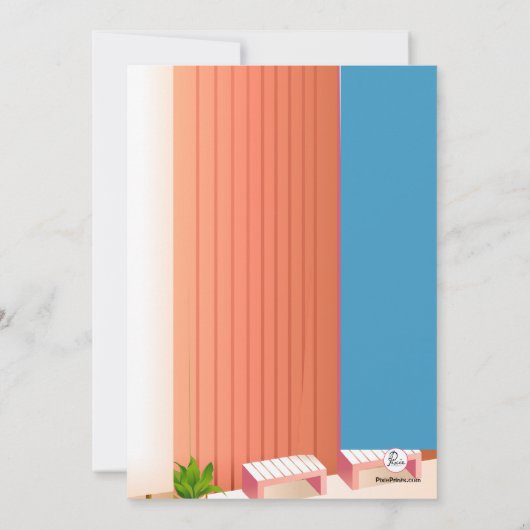 水泳はプールのパーティの招待状を加えます 招待状 (裏面)