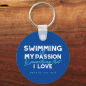 水泳は私の情熱であり、私の愛するところである キーホルダー (正面)