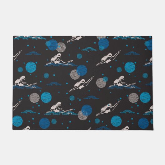 水泳は私の情熱であり、私の愛するところである ドアマット (正面)