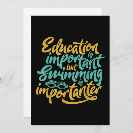 水泳は重要なおもしろい泳ぐ人恋人ギフト シーズンカード (正面/裏面)