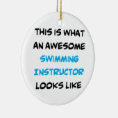 水泳インストラクター素晴らし、 セラミックオーナメント (右)