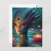 水泳エイリアン ポストカード (正面/裏面)