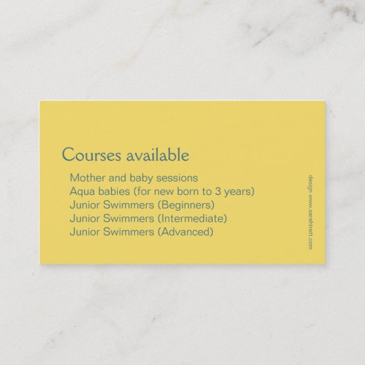 水泳クラブ水泳の先生の名刺 名刺 (裏面)