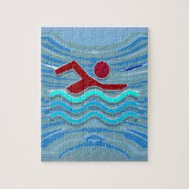 水泳クラブ泳ぐ人のエクササイズのフィットネスの   水泳 ジグソーパズル