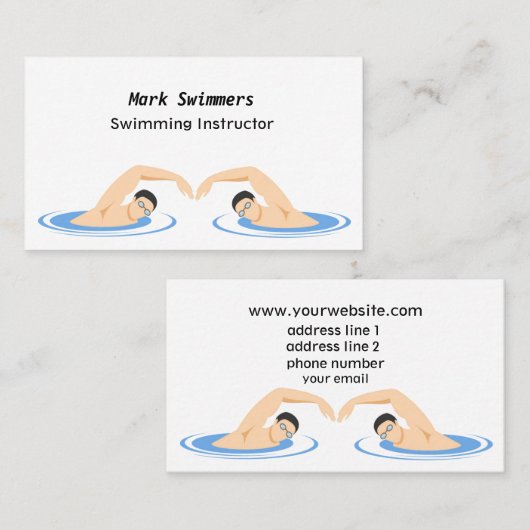 水泳クールインストラクター 名刺 (正面/裏面)