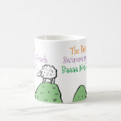 水泳コーチのための羊デザイン コーヒーマグカップ (中央)