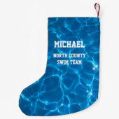 水泳スポーツパーソナライズされたストッキング スモールクリスマスストッキング (裏面)